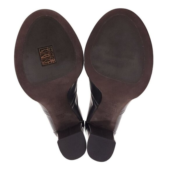 Brunello Cucinelli Open Toe Monili Ankle Bootie 37 US 7 New Defect Brown - Picture 8 of 12